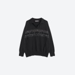 Striped Polo Collar Sweater